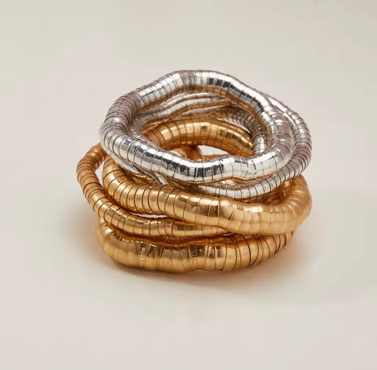 Serpent Coil Flex Bracelet — Gold