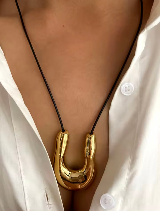 Eris Pendant Necklace — U-Shape Gold Plated